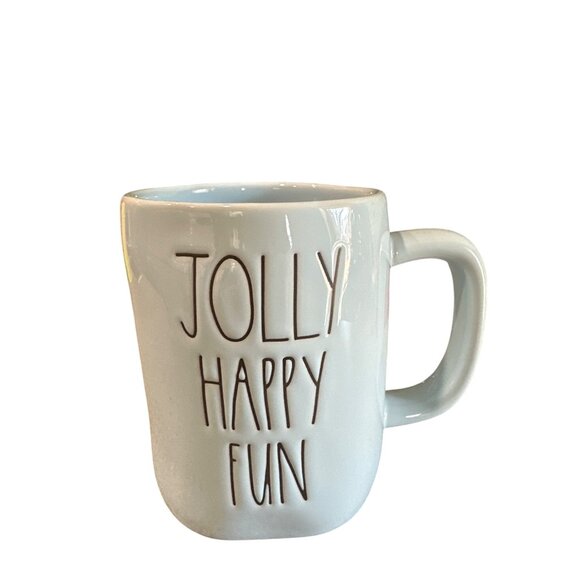💖Rae Dunn "Jolly Happy Fun" Frosty The Snowman Ceramic Mug Dishwasher Safe - Picture 2 of 5